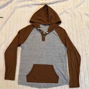 Men's Arizona Jeans Brown and Gray Hooded long sleeve T
